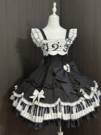 Rhythmic Note Classic Lolita JSK, Blouse and Apron Coordinate and Accessories - image 1