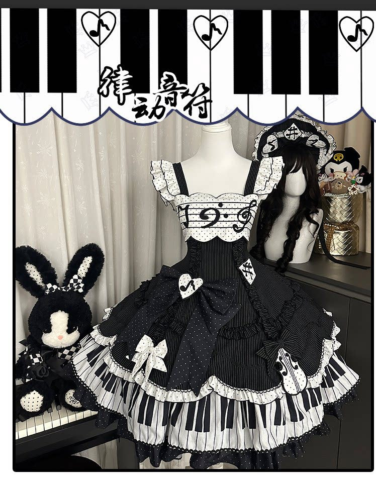 Rhythmic Note Classic Lolita JSK, Blouse and Apron Coordinate and Accessories - image 14