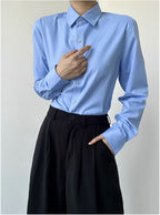 Modal Drape Pointed-Collar Ouji Blouse - image 23