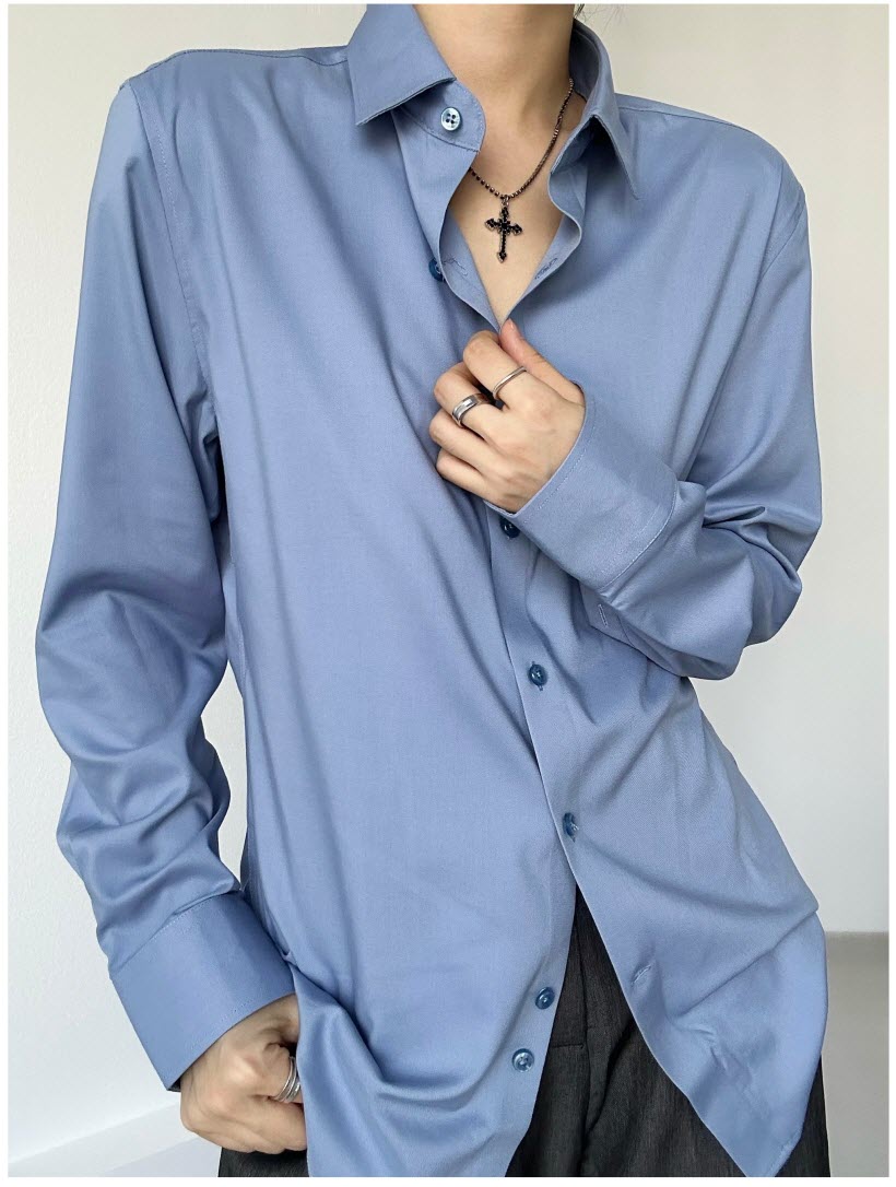 Modal Drape Pointed-Collar Ouji Blouse - image 25