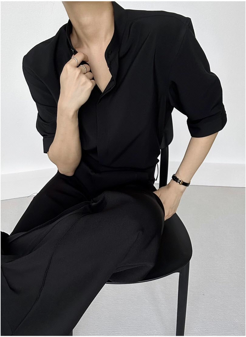 Stand-Collar Ouji Blouse – Short & Long Sleeves - image 8