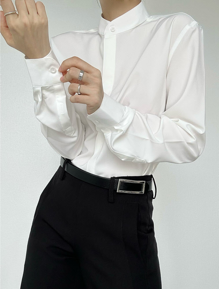 Stand-Collar Ouji Blouse – Short & Long Sleeves - image 21