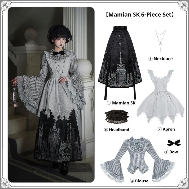 Raven's Night Song Oriental Gothic Lolita Dress Set - image 12