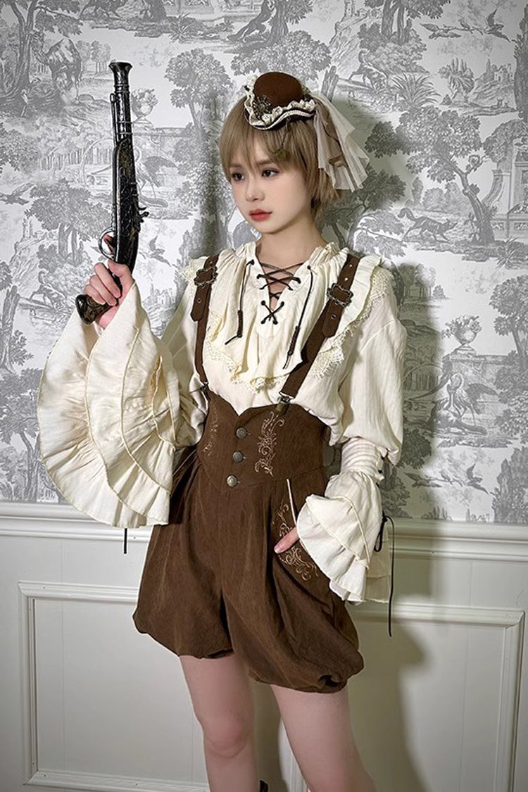 Ivory Pirate Navigation Treasure Hunting Ouji Lolita Blouse - image 1