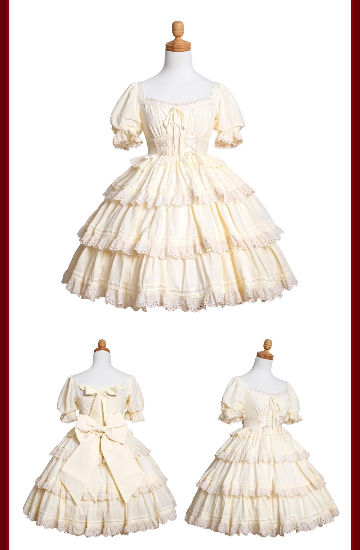 Miss Flora - Cotton Sweet Lolita Dress Set Doll-like OP and JSK - image 17