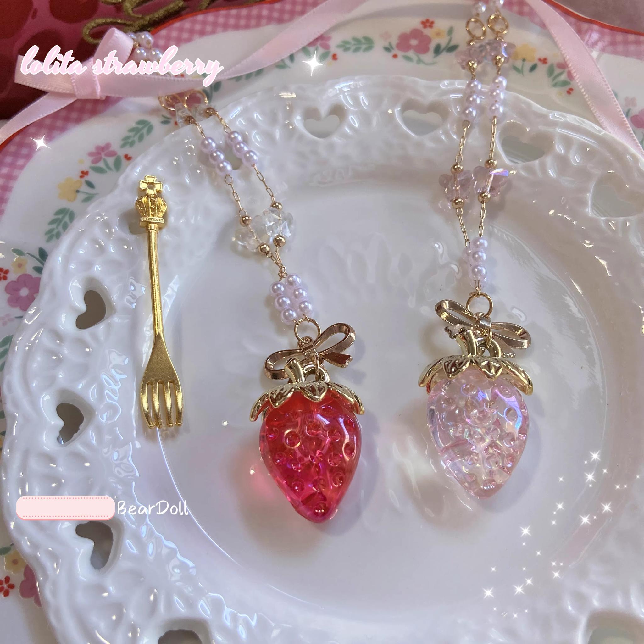 Sweet Lolita Strawberry Charlotte Necklace - image 4