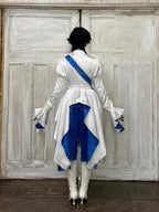 White and Blue Military Lolita Knight Top and Layered Skirt Set - image 2