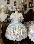 Picnic Bunny - Cotton Daily Doll-like Lolita OP Dress, Bunny Print and Accessories - image 12