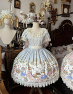 Picnic Bunny - Cotton Daily Doll-like Lolita OP Dress, Bunny Print and Accessories - image 12