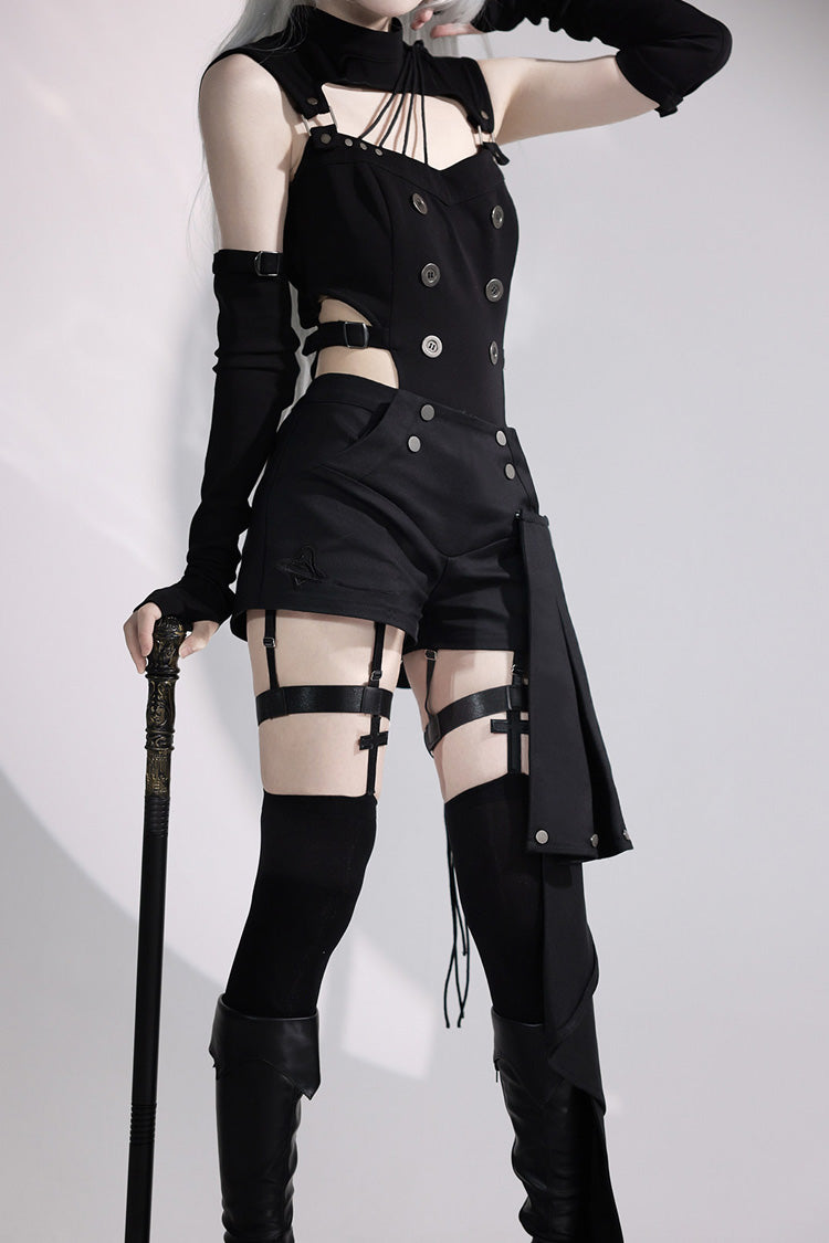 Masquerade Phantom Thief - Cut-Out Gothic Ouji Lolita Shorts Set - image 11