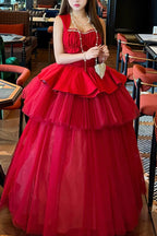 Romantic Rose - Square Collar Sleeveless Ruffled Classic Ballet Lolita Dress - image 6