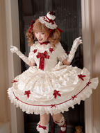 Paria Cream Strawberry Satin Lolita OP Dress and Accessories - image 30