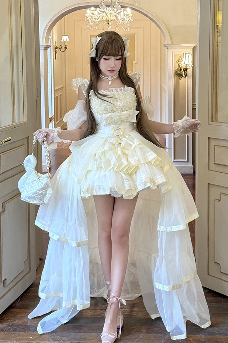 Beige Mousse Love Song Ballet Lolita Short Dress Set - image 1