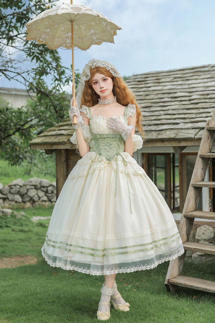 Green Fishbone Sweet Lolita JSK Dress Two Versions - image 17