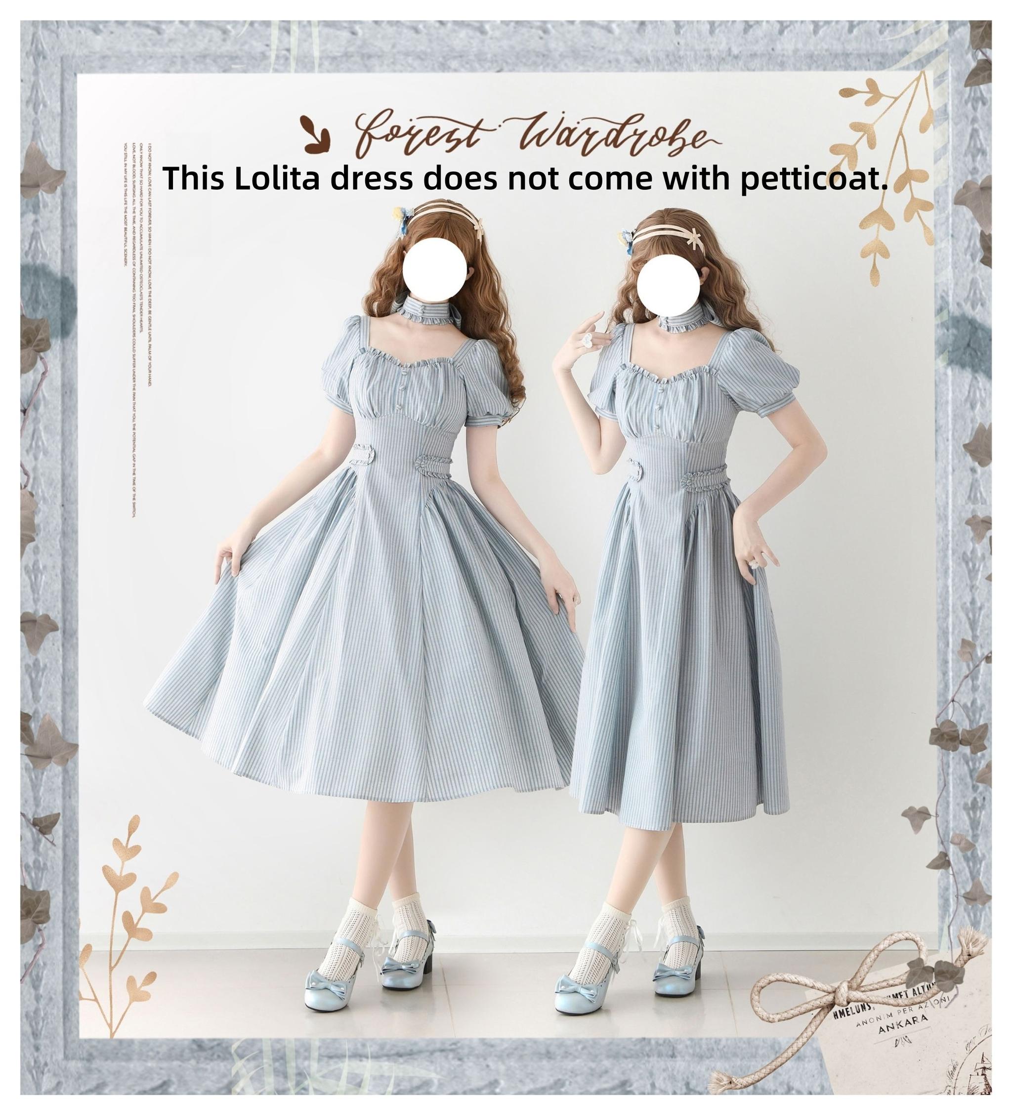 Chantilly Forest - Classic Lolita OP Dress With Square Neck & Underskirt - image 10