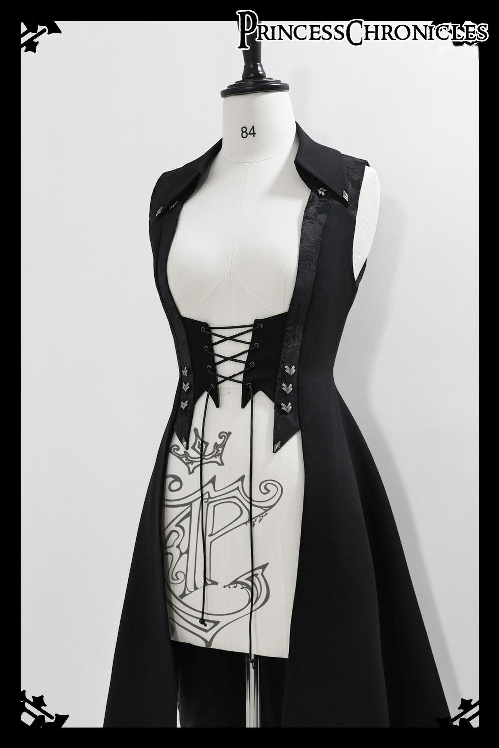 Red and Black 4.0 - Ouji Lolita Long Vest & Red Blouse - image 20