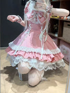 Pink Bow Lace JSK with Bunny-Ear Hat Set - image 1