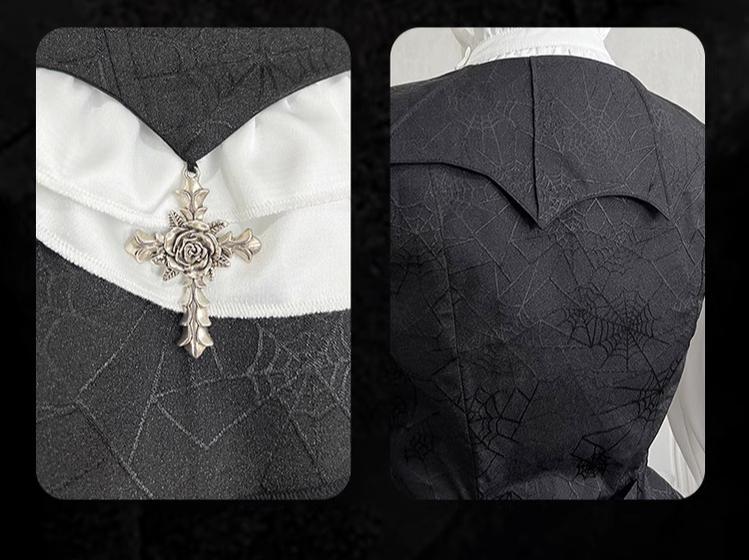 Bloodline Duke - Gothic Lolita SK Suit Spider Web Vest and Blouse - image 13