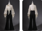 Rose and Sword - Ouji Lolita Jacquard Blouse & High Waist Pants Suit - image 4