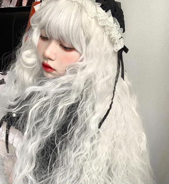 White Moonlight - Long Curly Lolita Wig - image 14