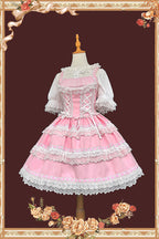 Doll in the Mirror - Square Collar Sleeveless Ruffled Lace-Up Sweet Lolita JSK Dress - image 5