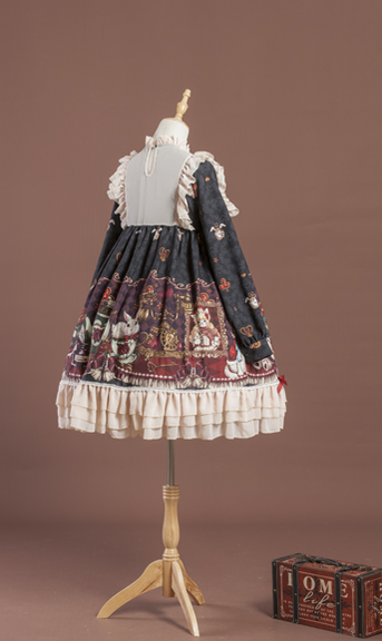 Crown Bear - Kawaii Daily Lolita Long OP Dress - image 12
