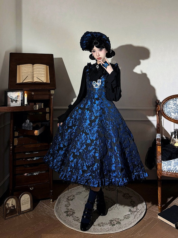 Dark Blue Ruffled JSK Gothic Lily - Miss Point - image 4