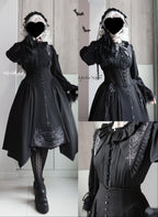 Witch Notes - Gothic Lolita Embroidered Dress Suit, Cross and Rose Print - image 19