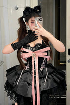 Kitten Sweetheart - Multi-Layered Ruffled Bow Lace-Up Princess Ballet Gothic Lolita JSK Dress - image 14