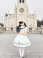 Mint Prescription - Old School Lolita Striped OP Dress, Electrocardiogram Trace and Accessories - image 2