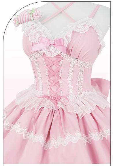 Sweety Gummy - Sweet Lolita JSK Dress Big Bow Flower Bud Lolita Dress - image 15