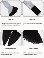 Nocturne SP - Striped Gothic Lolita OP Twin Lolita Dress with Apron and Accessories - image 35