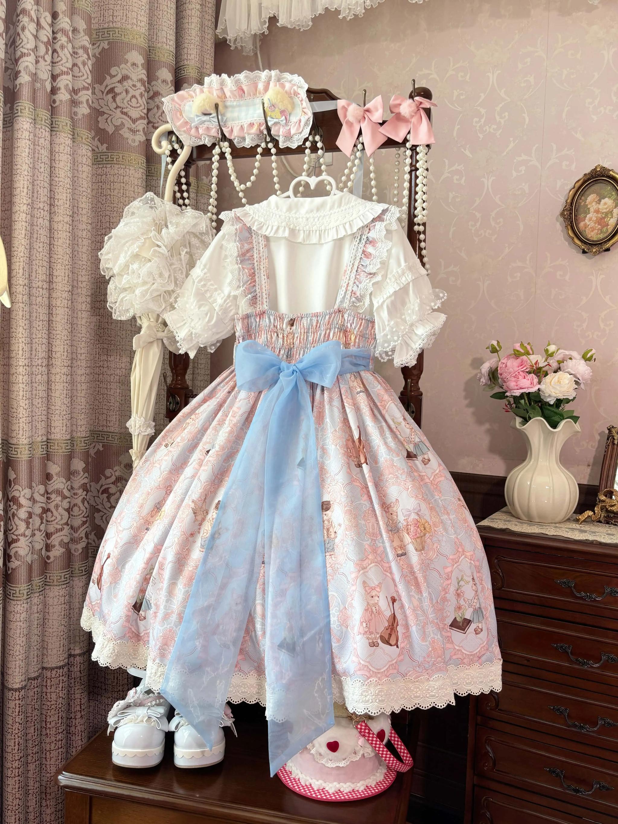 Candy Party - Printed Sweet Lolita JSK, Peter Pan Collar Shirt - image 11