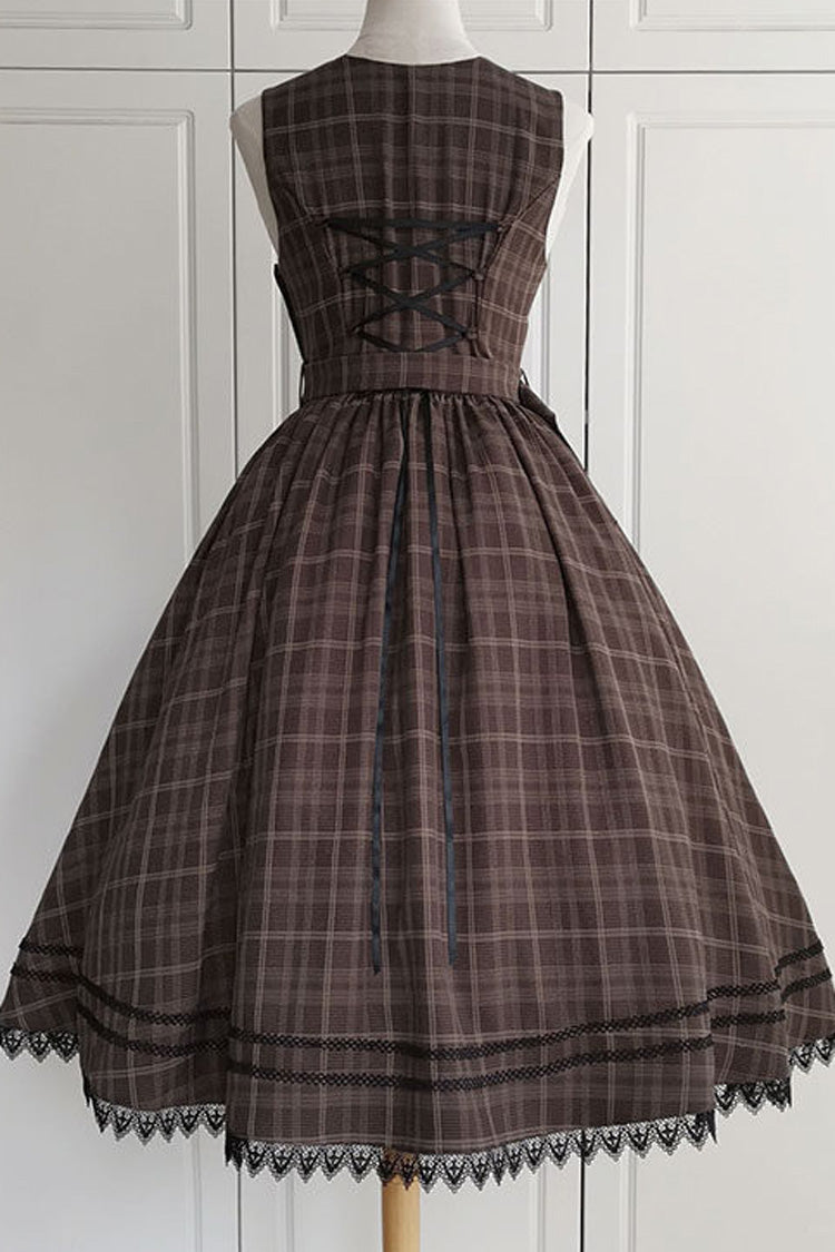 Poem of Greina - Classic Lolita JSK Dress in Brown - image 6