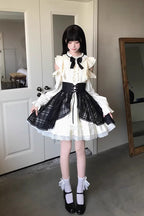 Dark Chocolate Champagne - Sweet Lolita Dress & Overskirt Set - image 8