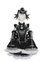Metallic Angel Black Gothic Lolita Top and Ruffled Skirt Set - image 10