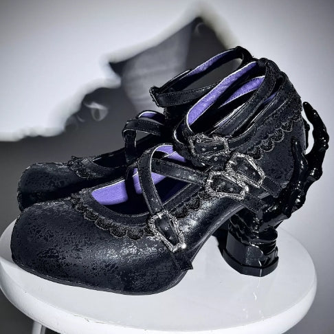 Sacred Bone Diary - Skeletal Hand Gothic Lolita Heels - image 20