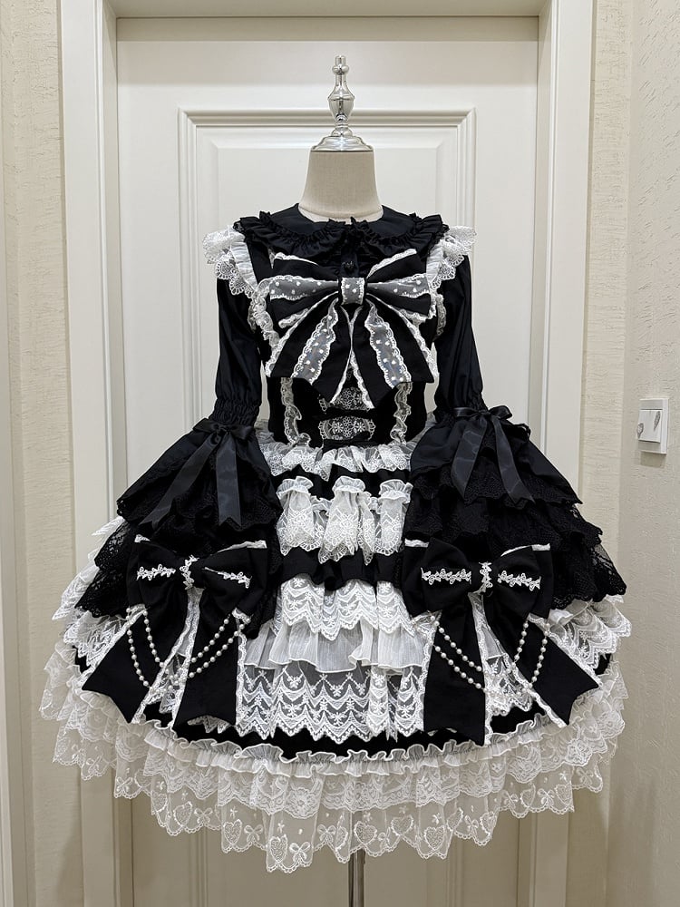 Hanayome Black Bead Chain Lolita Skirt - image 1