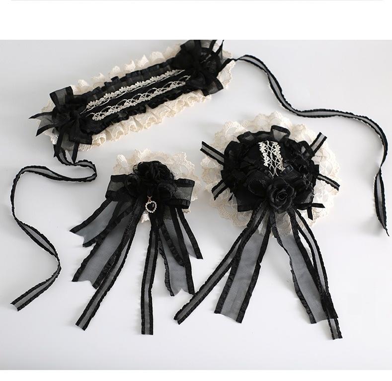 Maid Lolita Hairband Doll Lolita Cuffs and Top Hat - image 5