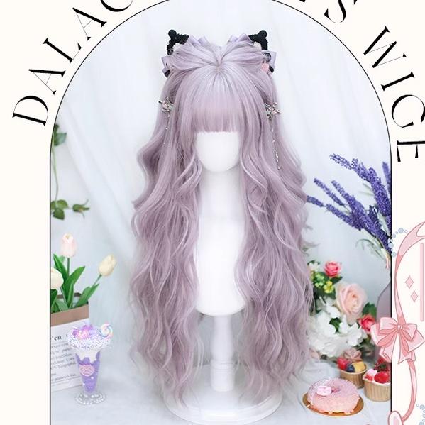 Poi Balls - Sweet Lolita Wig Long Curly Purple Wigs - image 5