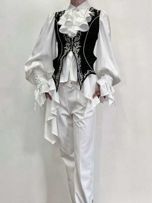 Black Ouji Lolita Gorgeous Detail Waistcoat - image 1