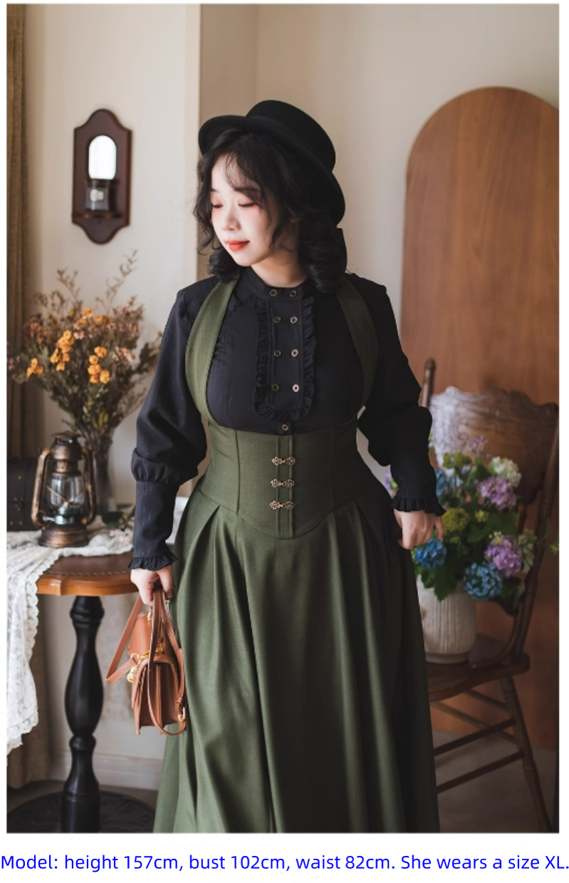 Vintage Lolita Fishbone Halter Skirt and Autumn Jacket - image 44