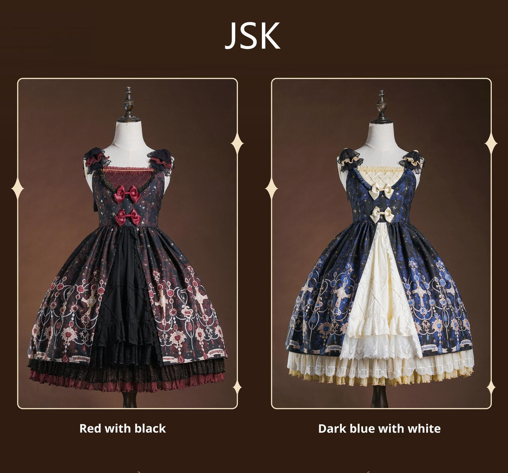 Classic Lolita JSK Suit Gold Foil Stamping Lolita Dress - image 9