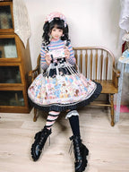 Macaron Lolita Cute Stripe Socks - image 22