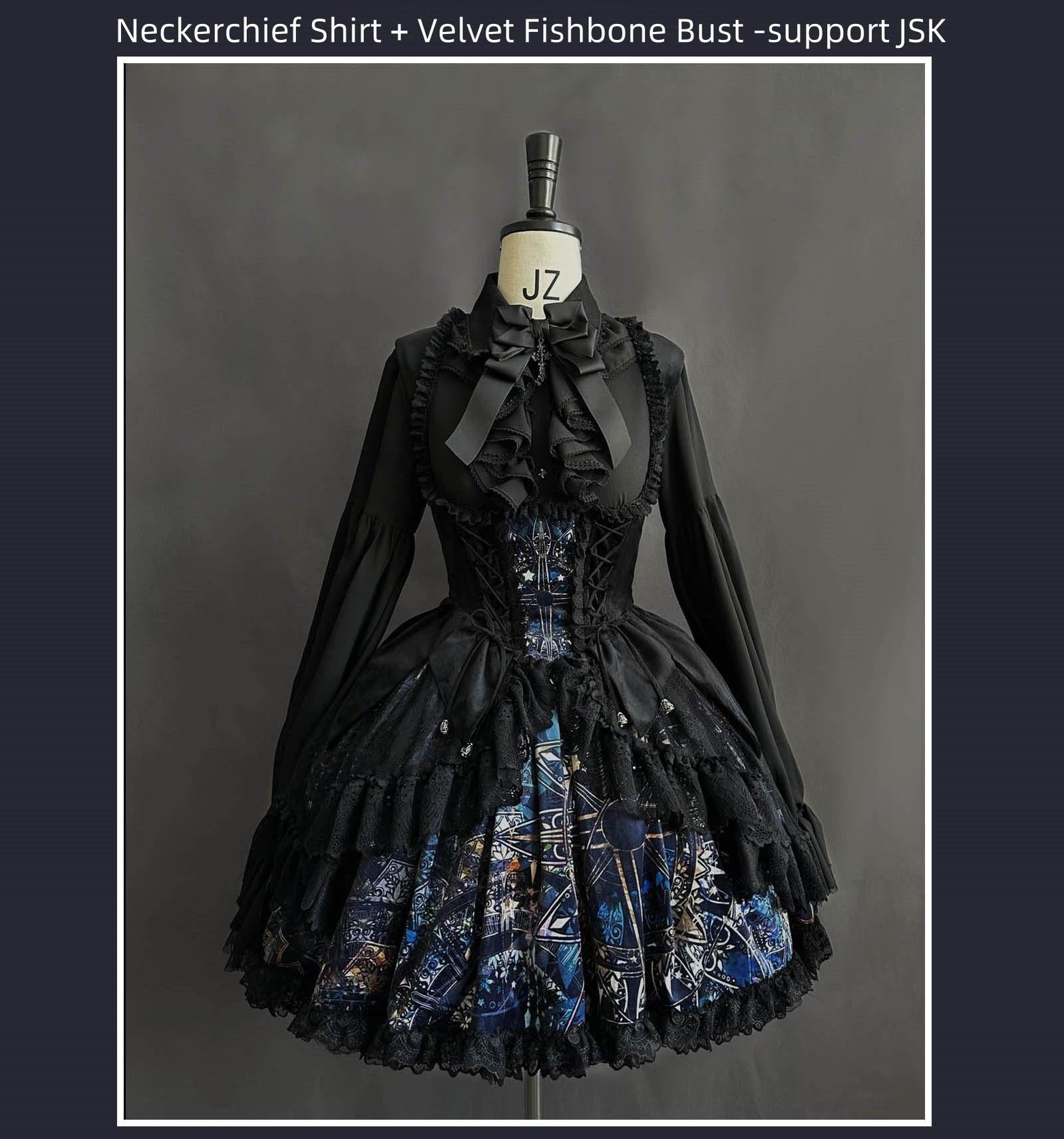 Night Traveler - Classic Gothic Lolita Dress with Stained Glass Window Print - image 18