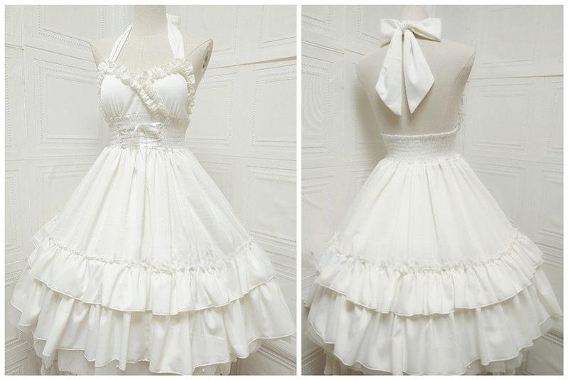 Classic Lolita Halter Neck JSK Dress, Double Layered Skirt - image 4