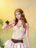 Fairycore Mori Kei Purple and Green Halter Neck Corset Top - image 6