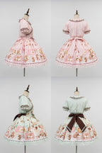 Dream Teahouse - Dessert Print Kawaii Lolita OP Dress Suit - image 42