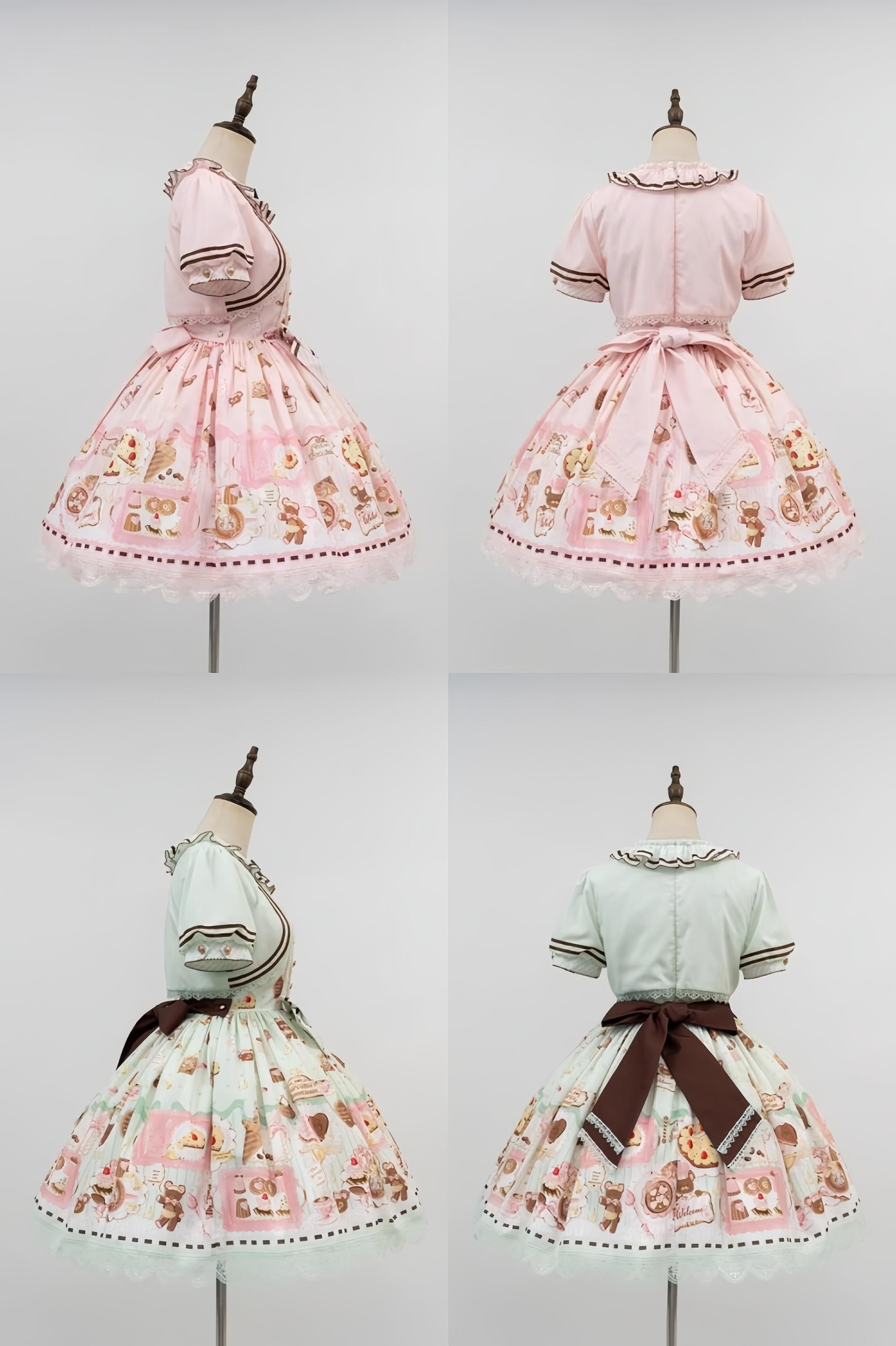 Dream Teahouse - Dessert Print Kawaii Lolita OP Dress Suit - image 42