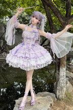 Purple Prelude of Spring Cherry Sweet Lolita JSK Dress - image 7